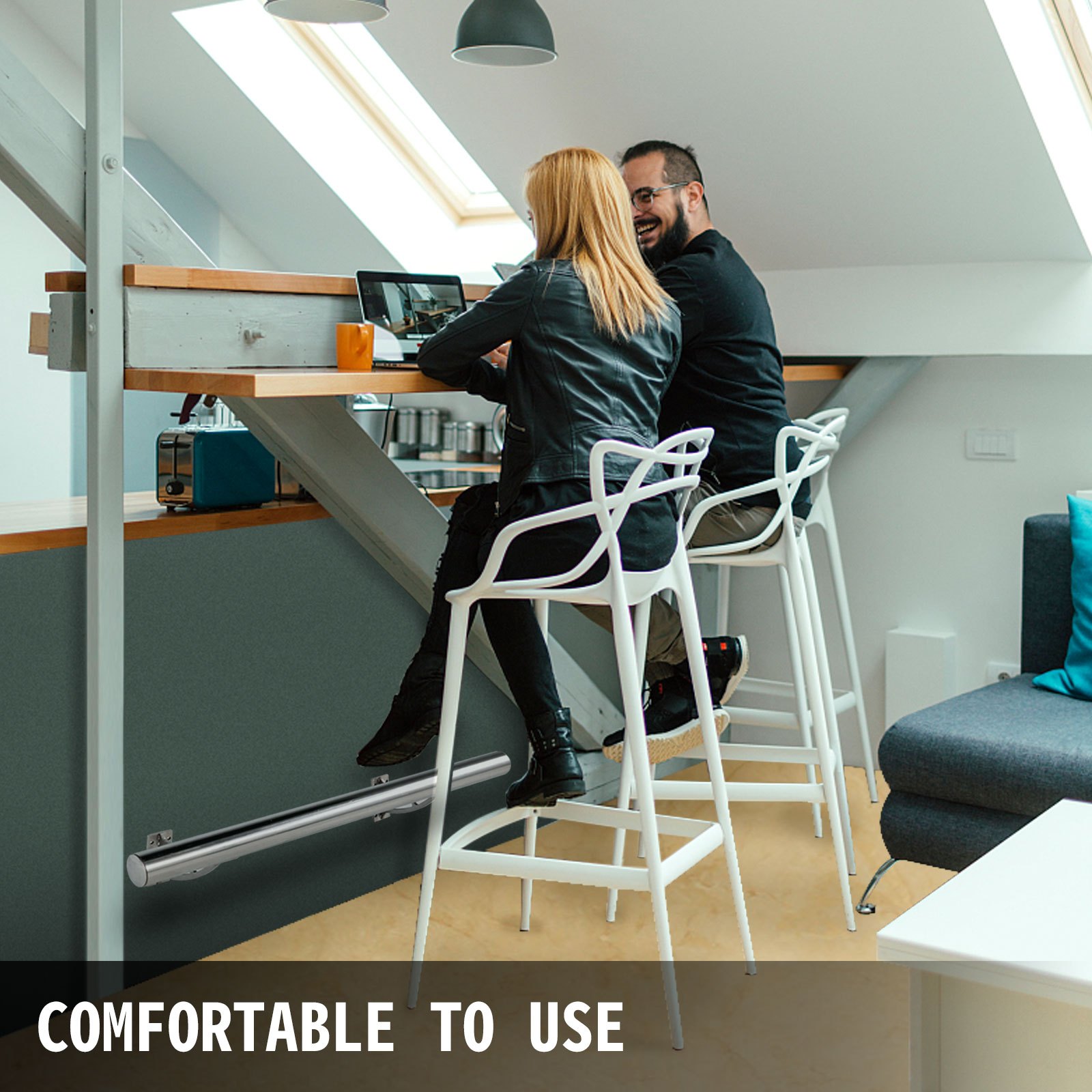 Bar Foot Rail Kit, Bar Mount Foot Rail Kit, 2FT, Bar Foot Rail with 2" OD Tubing