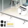 VEVOR 2''OD Bar Foot Rail Kit 6FT Long Solid Bar Mount Foot Rail Kit,Brushed Stainless Steel Tubing,Bar Foot Rail Tubing Kit for Floor,Bar Foot Rest w/2 Floor Mount Brackets and 2 Flat End Caps