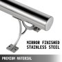 VEVOR 2''OD Bar Foot Rail Kit 6FT Long Solid Bar Mount Foot Rail Kit,Brushed Stainless Steel Tubing,Bar Foot Rail Tubing Kit for Floor,Bar Foot Rest w/2 Floor Mount Brackets and 2 Flat End Caps
