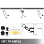 VEVOR 6FT Length Bar Foot Rail Kit,2''OD Solid Brushed Stainless Steel Rail Tubing Kit, for Wall Bar Foot Rest with 2 Wall Mount Brackets and 2 Flat End Caps