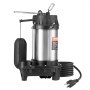 VEVOR Submersible Sewage Pump Water Pump 0.75HP 5000GPH 28 ft Lift for Basement