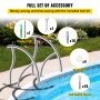 VEVOR Pool Handrail, 30" x 30" Swimming Pool Stair Rail, 2 PCs Stainless Steel Stair Pool Hand Rail Rated 375lbs Load Capacity, Pool Rail with Quick Mount Base Plate, and Complete Mounting Accessories