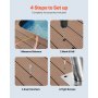 VEVOR pool handrail installation guide: measure, mark, drill, insert anchors, tighten screws.