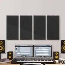 VEVOR 4 PCS Acoustic Wall Panels 5 cm Thick 60 x 30 cm Self-adhesive Black