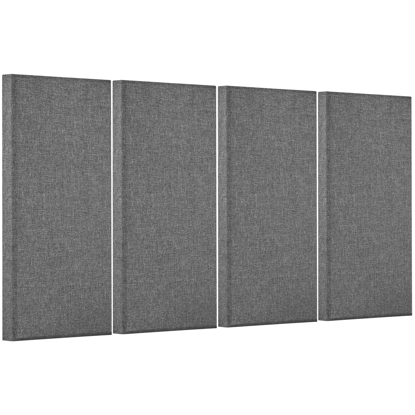 VEVOR 4 PCS Acoustic Panels, 2 inch Thick 23.6 x 11.8 inch Fiberglass Sound Absorbing Panels, Self-adhesive Soundproof Wall Boards, for Studios, Office, Home Theater,Meeting Room, Gray