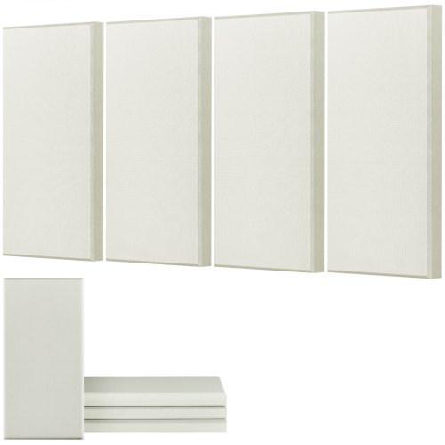 VEVOR 4 PCS Acoustic Wall Panels 2 in Thick 23.6 x 11.8 in Self-adhesive Beige