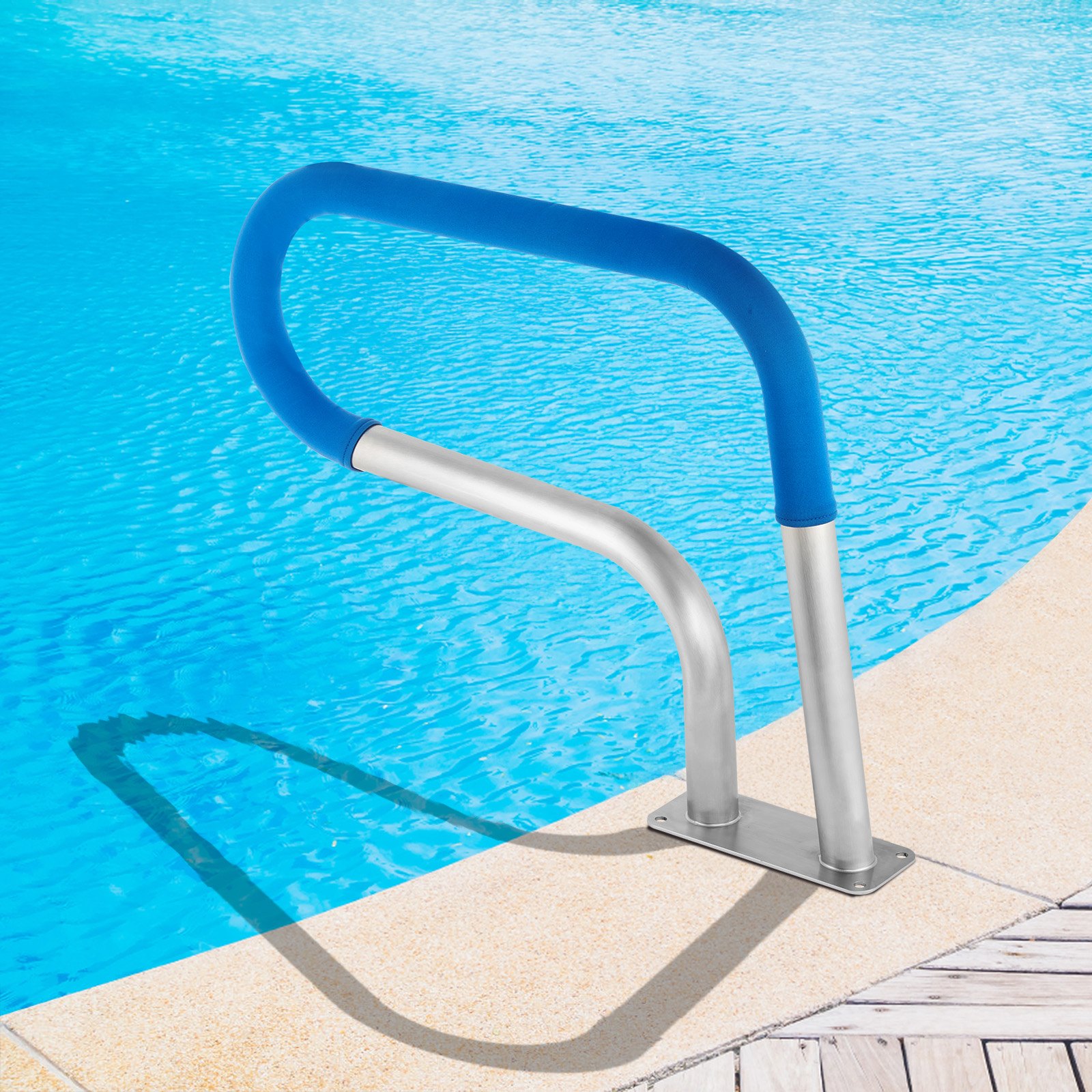 VEVOR Pool Rail Pool Railing 76.2x55.8cm Pool Handrail Stainless Steel 4ft Cover