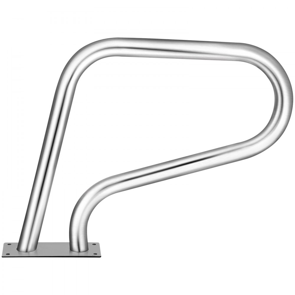 VEVOR Pool Rail 32x23 Pool Railing 304 Stainless Steel 250LBS Load Capacity Silver Rustproof Pool Handrail Humanized Swimming Pool Handrail with Blue Grip Cover & M8 Drill Bit & Self-Taping Screws