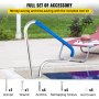 VEVOR Pool Rail 48x36" Pool Railing 304 Stainless Steel 250LBS Load Capacity Silver Rustproof Pool Handrail Humanized Swimming Pool Handrail with Blue Grip Cover & M8 Drill Bit & Self-taping Screws
