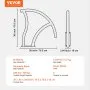 VEVOR Pool Handrail, 2 PCS 30x30 in Pool Railing, Stainless Steel with Base Plate for Indoor/Outdoor Pools,Swimming Pool Safety Railing for Decks,Rust-Proof Grab Bar w/ Grip Cover&Accessories for Spas