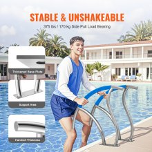 Pool Handrail 2 PCS 30x30in Stainless Steel with Base Plate for Spas