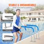 VEVOR Pool Handrail 32 x 23 inch Stainless Steel with Base Plate for Spas