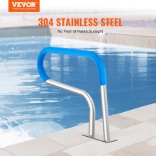 Pool Handrail 32 x 23 inch Stainless Steel with Base Plate for Spas