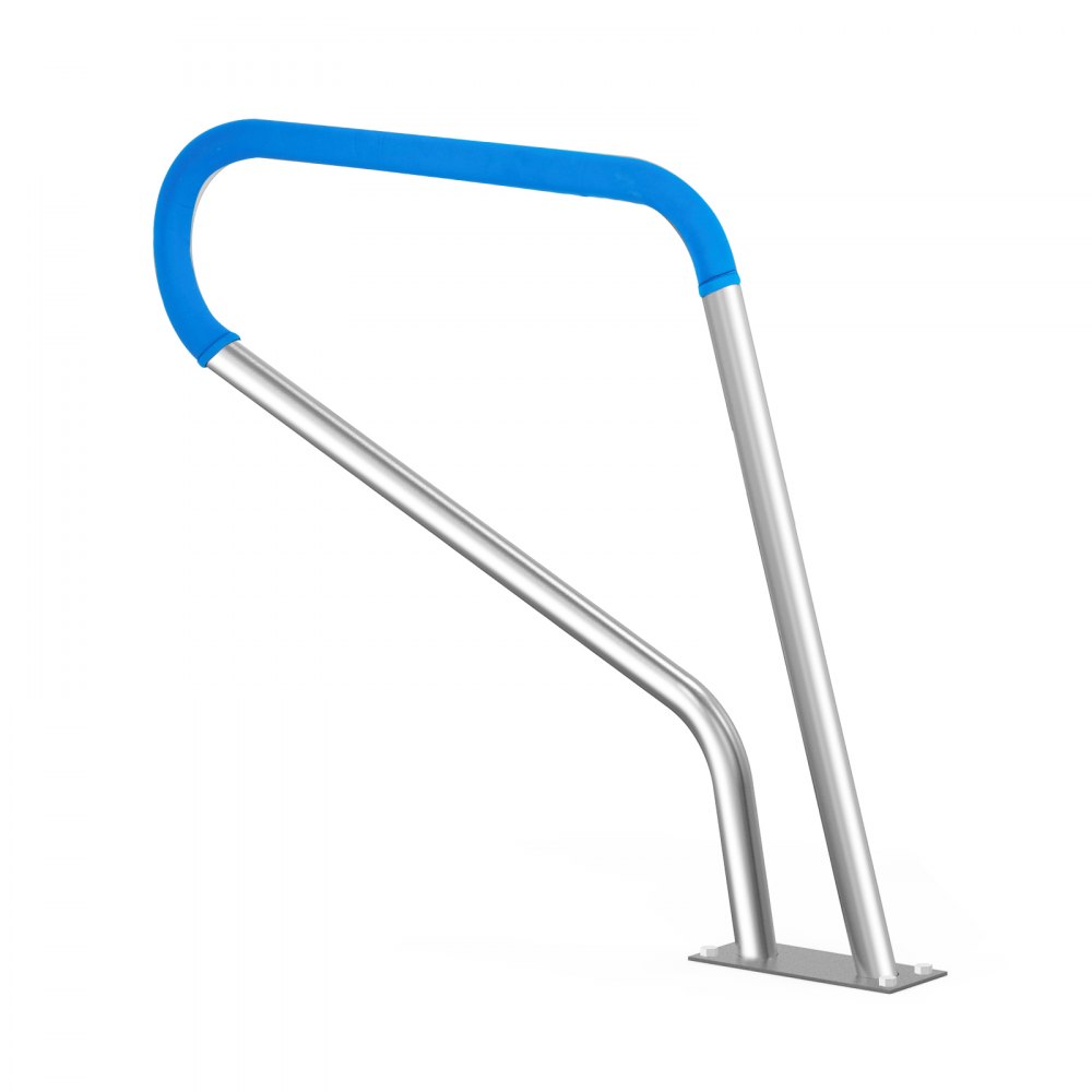 VEVOR Pool Handrail, 99 x 81.2 cm Pool Railing, Stainless Steel with Base Plate for Indoor/Outdoor Pools,Swimming Pool Safety Railing for Decks,Rust-Proof Grab Bar w/ Grip Cover&Accessories for Spas