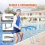 VEVOR Pool Handrail, 39 x 32 inch Railing, Stainless Steel with Base Plate for Indoor/Outdoor Pools, Safety Railing for Decks, Rust-Proof Grab Bar w/Grip Cover & Accessories for Spas
