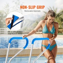 Pool Handrail 39 x 32 inch Stainless Steel with Base Plate for Spas