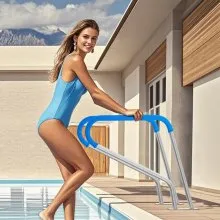 VEVOR Pool Handrail 39 x 32 inch Stainless Steel with Base Plate for Spas