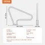 VEVOR Pool Handrail, 2 PCS 48x36in Pool Railing, Stainless Steel with Base Plate for Indoor/Outdoor Pools,Swimming Pool Safety Railing for Decks,Rust-Proof Grab Bar w/ Grip Cover&Accessories for Spas