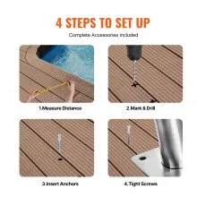 VEVOR Pool Handrail 2 PCS 48x36in Stainless Steel with Base Plate for Spas