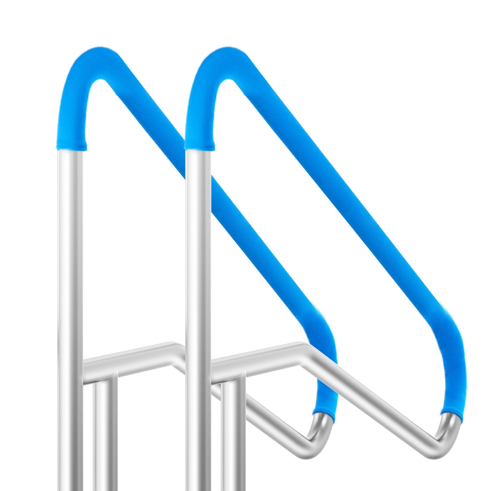 VEVOR Pool Handrail, 2 PCS 139.5 x 81 cm Pool Railing, Stainless Steel with Base Plate for Indoor/Outdoor Pools,Swimming Pool Railing for Decks,Rust-Proof Grab Bar w/ Grip Cover&Accessories for Spas