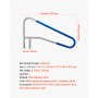 VEVOR Pool Rail, 137.1 x 81.3 cm Pool Handrail, 100kg Load Capacity Heavy Duty 304 Stainless Steel Swimming Handrail, Detachable Nonslip Sleeve, Recessed or Base Mount, for Poolside, Water Parks