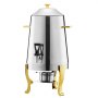 VEVOR Stainless Steel Beverage Dispenser, 13L Drink Dispenser  with Alcohol Burner, Hot & Cold Drink Dispensers with Spigot for Coffee Tea Hot Water, Ideal for Restaurants, Hotels, Parties