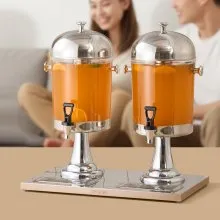VEVOR Drink Dispenser 8L x 2 Beverage Dispenser for Party with Spigot Tray