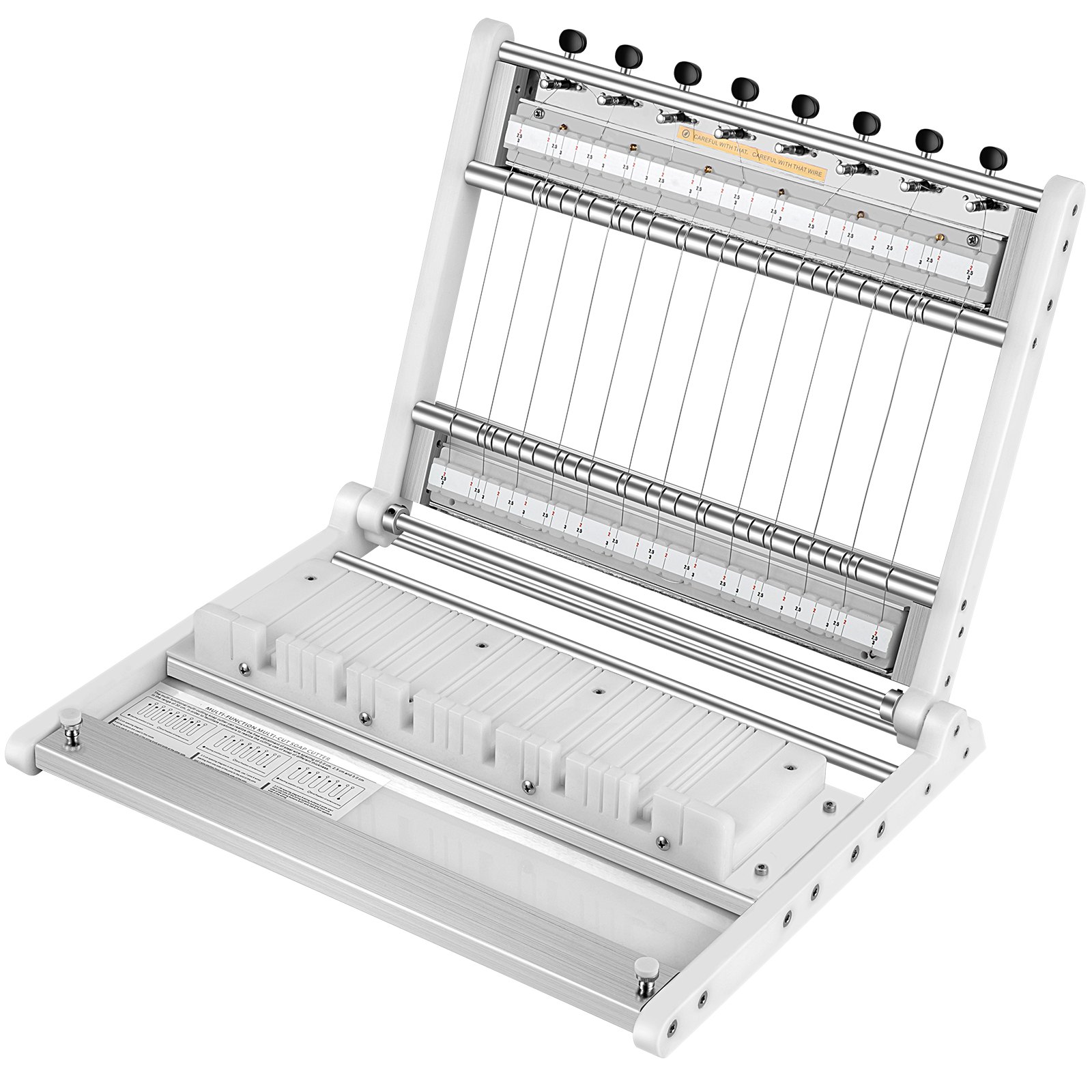 VEVOR Soap Cutter, Cuts 1-15 Bars, 0.8/1/1.2 inch Adjustable Width Slicer with Size Scale, Stainless Steel Multi Handmade Soap Wire Cutting Machine for Candles Trimming Cheese Butter DIY Making Tool