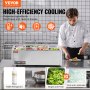 VEVOR Countertop Refrigerated Salad Pizza Prep Station 145 W Stainless Guard CE