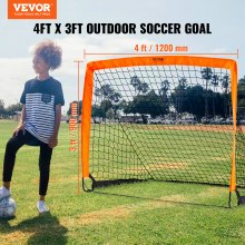 Φορητό γκολ ποδοσφαίρου VEVOR, Παιδικό δίχτυ ποδοσφαίρου πίσω αυλής 4x3 ποδιών, αναδιπλούμενο δίχτυ ποδοσφαίρου για εξάσκηση αναδυόμενου ποδοσφαίρου, σετ γκολ ποδοσφαίρου μίνι προπόνησης για νέους, γκολ σε εξωτερικό χώρο ποδοσφαίρου παντός καιρού με τσάντα μεταφοράς, 1 πακέτο