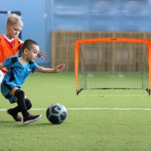VEVOR Portable Soccer Goal, 4x3 ft Kids Backyard Fotbollsnät, hopfällbart pop-up träningsfotbollsnät, Mini Youth Training Fotbollsmål, Allväders inomhus fotbollsmål inomhus med bärväska, 1 förpackning