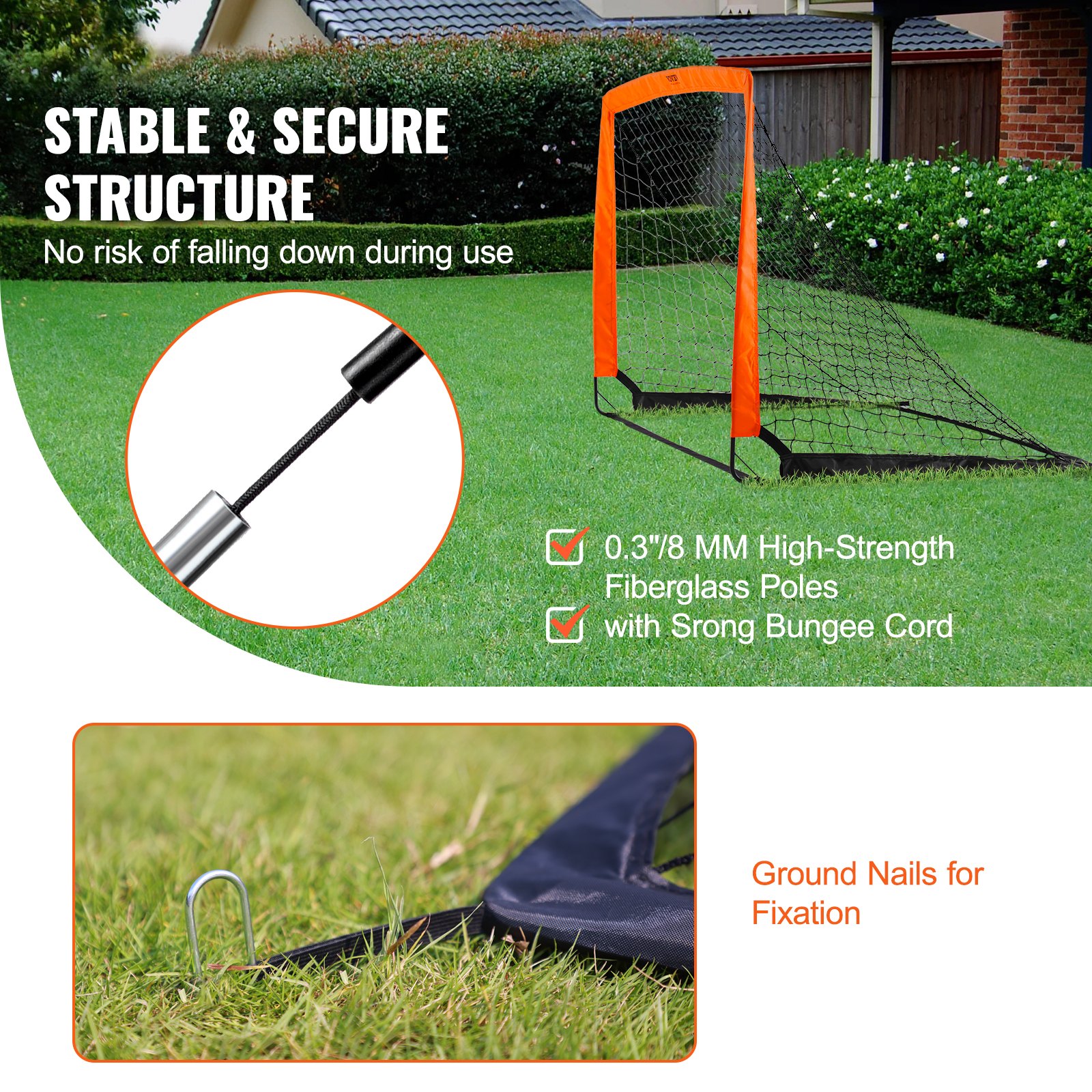 VEVOR Portable Soccer Goal, 1.2x0.9M Kids Backyard Soccer Net, Foldable Pop Up Practice Soccer Net, Mini Youth Training Soccer Goal Set, All-Weather Indoor Outdoor Soccer Goals with Carry Bag, 1 Pack