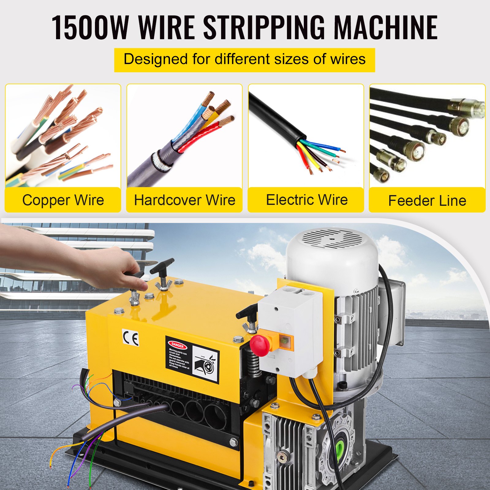 VEVOR Electric Wire Stripping Machine Portable Scrap Cable for Copper Recycling