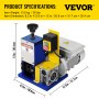 VEVOR Elektrisk Afisoleringsmaskine Φ1.5mm~Φ25mm 180W Bærbar Automatisk Afisoleringsmaskine Kabel Enfaset Afisoleringsmaskine med Ekstra Blad til Genbrug af Skrotkobber