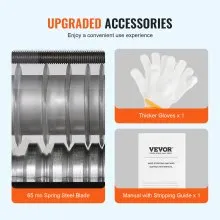 VEVOR Automatic Wire Stripping Machine, 0.06''-0.98'' Electric Motorized Cable Stripper, 60 W, Wire Peeler with Visible Stripping Depth Reference, 6 Round & 1 Flat Channels for Scrap Copper Recycling