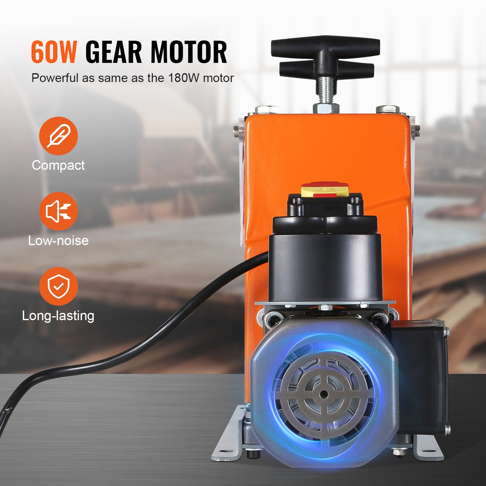 VEVOR Automatic Wire Stripping Machine, 1.5mm-25mm Electric Motorized Cable Stripper, 60 W, Wire Peeler with Visible Stripping Depth Reference, 6 Round & 1 Flat Channels for Scrap Copper Recycling