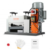 VEVOR Automatic Wire Stripping Machine, 0.06''-1.57'' Electric Motorized Cable Stripper, 1500 W, 88 ft/min Wire Peeler with Double Blades (Cut/Peel), 9 Channels for Scrap Copper Recycling