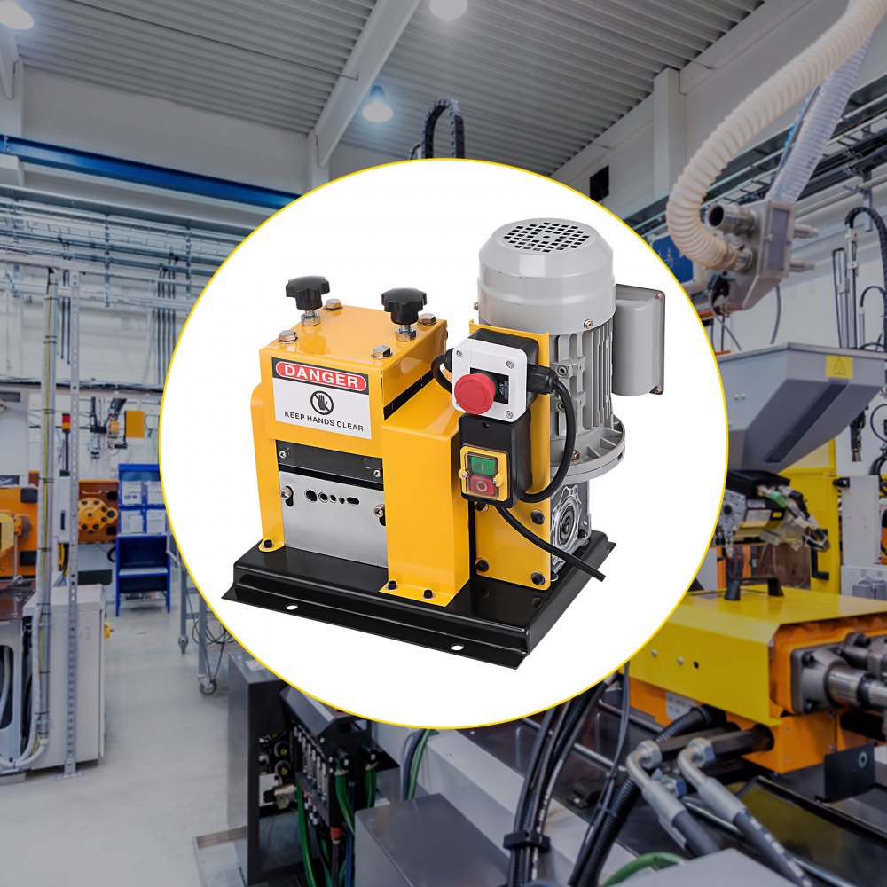 VEVOR Wire Stripping Machine 0.079"- 0.79" OD, Automatic Wire Stripping Machine 4 Cutting Channels & 1 Cutting Slot,Wire Stripping Tool 5-Blade, for Copper Recycling