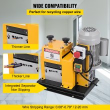 VEVOR Wire Stripping Machine 0.079"- 0.79" OD, Automatic Wire Stripping Machine 4 Cutting Channels & 1 Cutting Slot,Wire Stripping Tool 5-Blade, for Copper Recycling