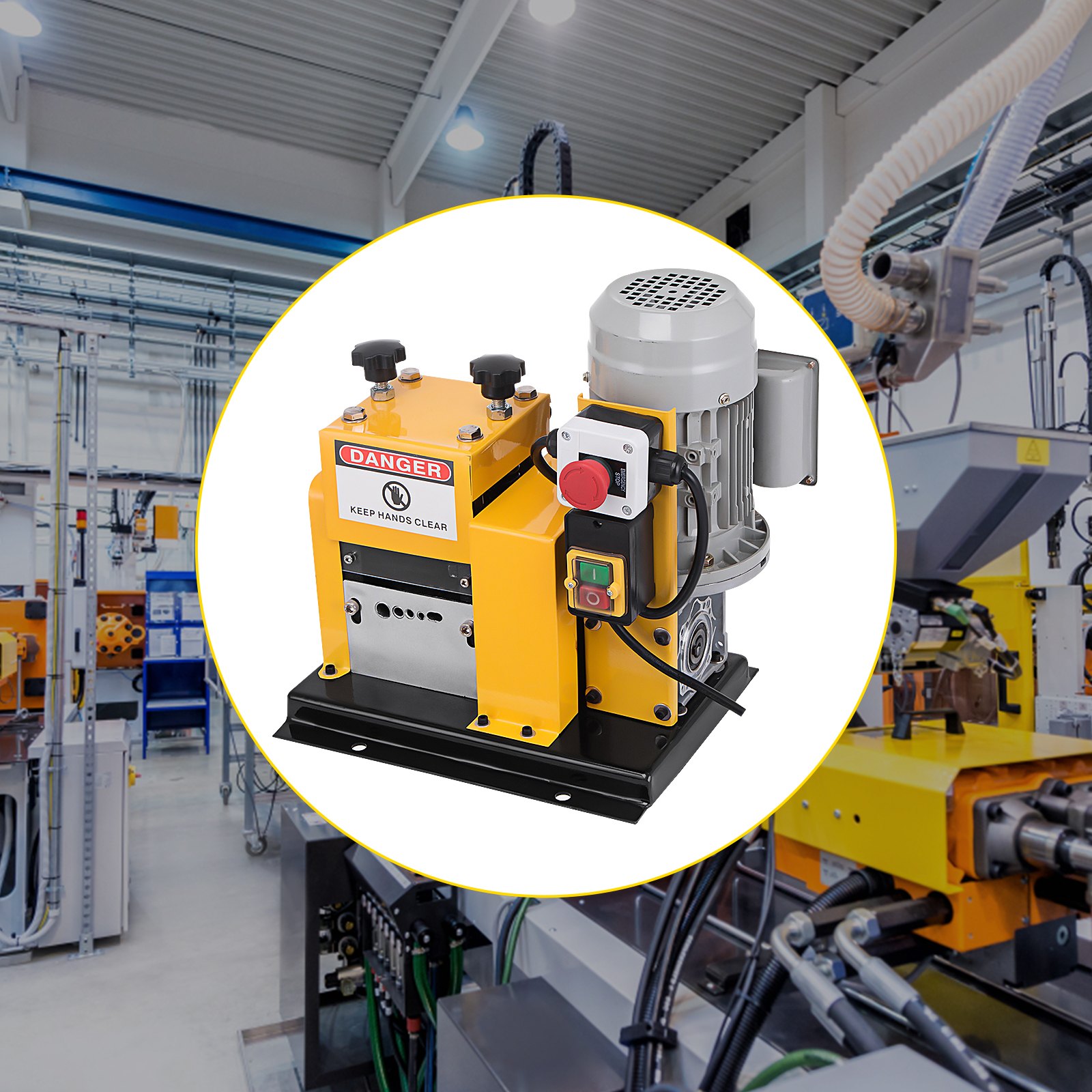 VEVOR Wire Stripping Machine 0.079"- 0.79" OD, Automatic Wire Stripping Machine 4 Cutting Channels & 1 Cutting Slot,Wire Stripping Tool 5-Blade, for Copper Recycling