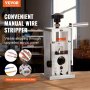 VEVOR Manual Wire Stripping Machine, 0.06''-1.5'' Copper Stripper with Hand Crank or Drill Powered, Visible Stripping Depth Reference, Portable Aluminum Frame Wire Peeler for Scrap Copper Recycling