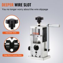 VEVOR Manual Wire Stripping Machine, 0.06''-1.57'' Copper Stripper with Hand Crank or Drill Powered, Visible Stripping Depth Reference, Portable Aluminum Frame Wire Peeler for Scrap Copper Recycling