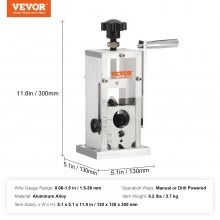 VEVOR Manual Wire Stripping Machine, 0.06''-1.57'' Copper Stripper with Hand Crank or Drill Powered, Visible Stripping Depth Reference, Portable Aluminum Frame Wire Peeler for Scrap Copper Recycling