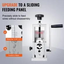 VEVOR Manual Wire Stripping Machine, 0.06''-1.5'' Copper Stripper with Hand Crank or Drill Powered, Visible Stripping Depth Reference, Portable Aluminum Frame Wire Peeler for Scrap Copper Recycling
