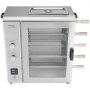 VEVOR shawarma grill machine with multi-level rotisserie racks and control knobs.
