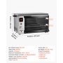 VEVOR Countertop Vertical Oven Brazilian Flame 2 Auto Rotating Skewers, for Steak, Fish, Lamb Leg, 1800W Rotisserie Shawarma Machine, Electric Meat Kebab Grill, with Curved Glass Door, Drip Tray