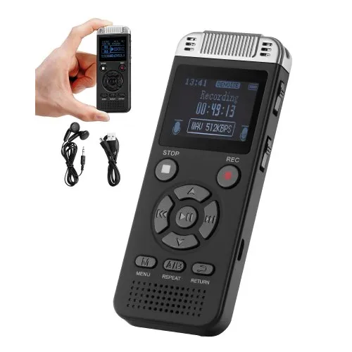 VEVOR Digital Voice Recorder, 128GB, Voice Activated Recorder with Playback, Audio Recording Device with Password USB, 8730 Hours of Storage 40 Hours of Continuous Recording, for Lectures, Meetings