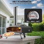 VEVOR Outdoor Pizza Oven, 12" Wood Fired Pizza Ovens, Pellet Pizza Stove with Thermometer, Portable Pizza Maker for Outside Backyard Patio Camping, Pizza Stone, Carry Bag, Shovel, Black