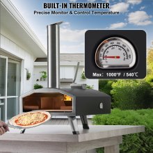 VEVOR 12" Outdoor Pizza Oven Portable Wood Pellet Pizza Oven Iron Spray Camping