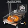 VEVOR Outdoor Pizza Oven, 12" Wood Fired Pizza Ovens, Pellet Pizza Stove with Built-in Thermometer, Heat to 540°C, with Thickened Cordierite 210° Rotating Pizza Stone, Carry Bag, Shovel,  Portable Pizza Maker for Outside Backyard Patio Camping，Black